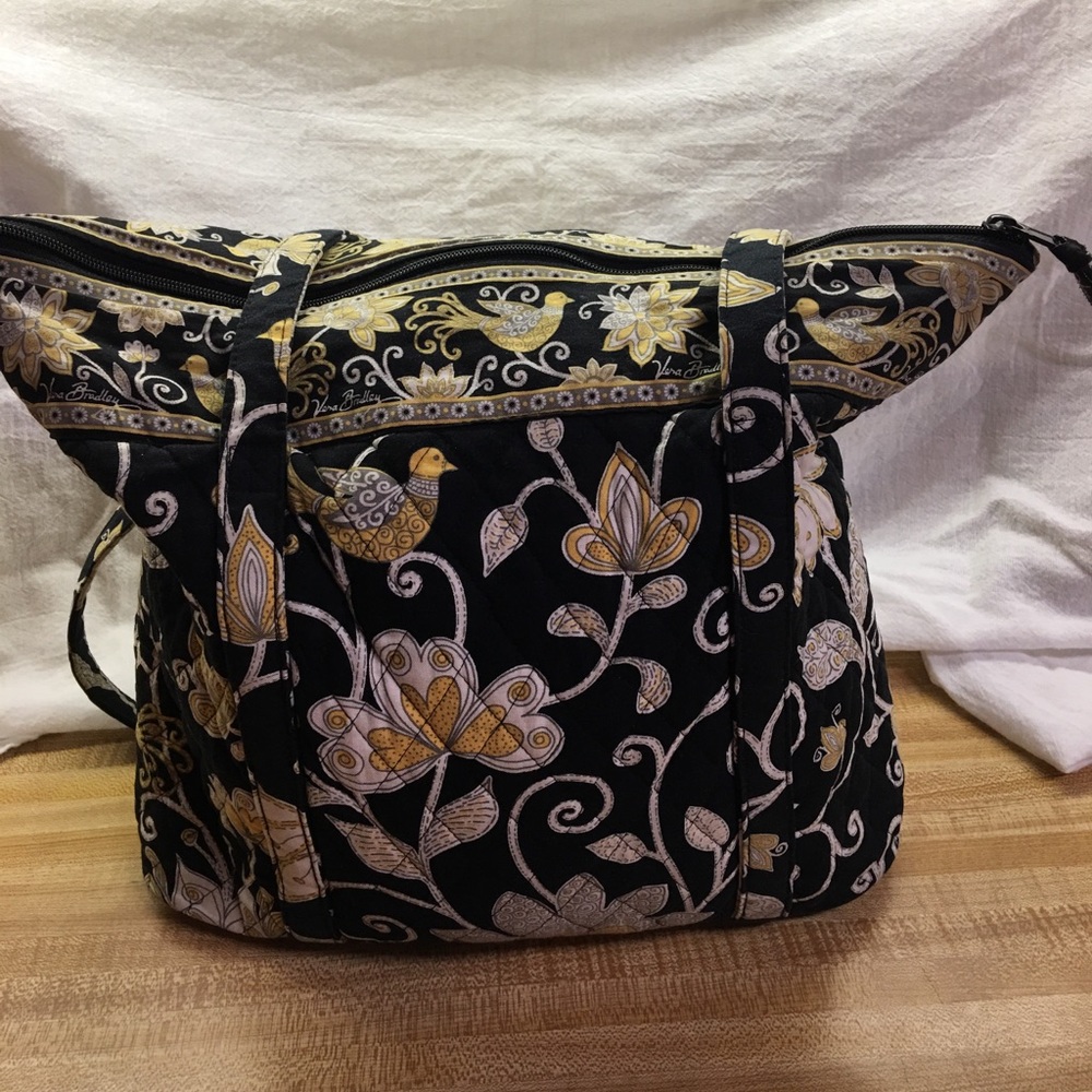 Yellow black and white tote bag. Vera Bradley.